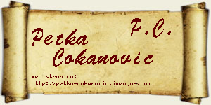 Petka Čokanović vizit kartica